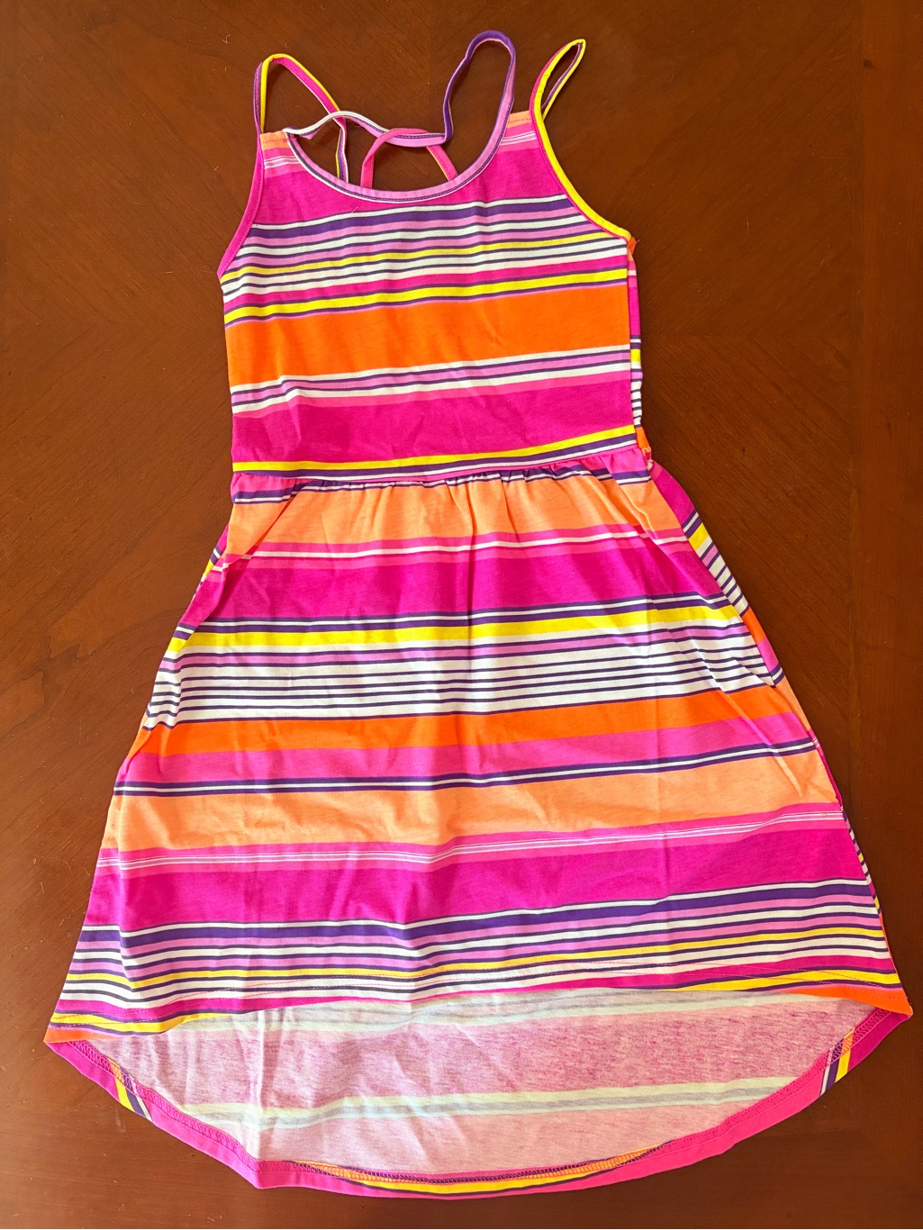The Children's Place Bright Pink Orange Striped Sundress